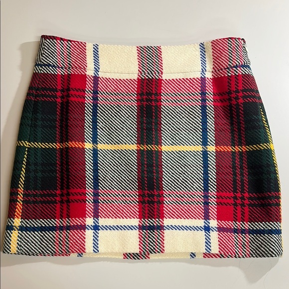 J. Crew Dresses & Skirts - J. Crew Plaid Wool A-line Mini Skirt Size 6